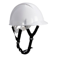 Casque de chantier ventilé harnais 6 points réglable Blanc – Portwest PW97