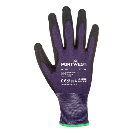 Gant enduit PU tactile pour écran assemblage électronique Violet/noir – Portwest A195