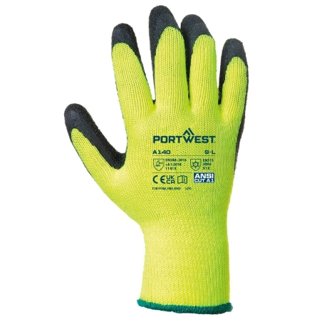 Gant thermique enduit latex travaux extérieurs grand froid Noir – Portwest A140