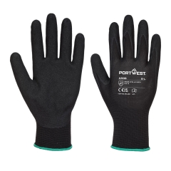 Gant nitrile sablé dextérité niveau 5 jauge 15 Noir – Portwest A335