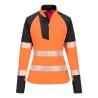 Sweatshirt zippé quart de zip haute visibilité femme Orange/noir – Portwest T173