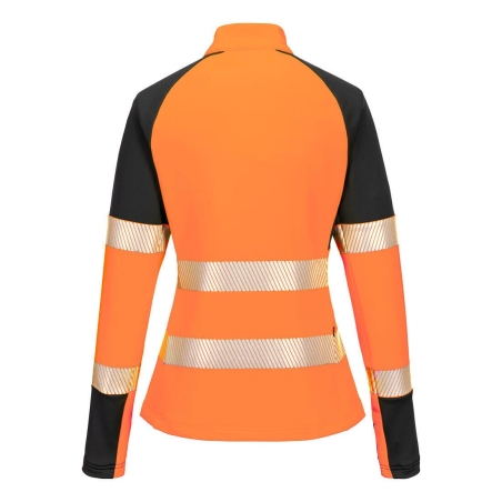 Sweatshirt zippé quart de zip haute visibilité femme Orange/noir – Portwest T173