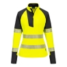 Sweatshirt zippé quart de zip haute visibilité femme Jaune/noir – Portwest T173