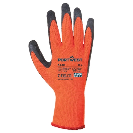 Gant thermique enduit latex travaux extérieurs grand froid Orange/noir – Portwest A140