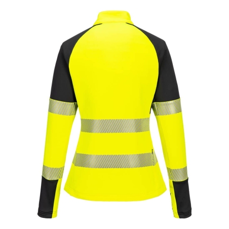 Sweatshirt zippé quart de zip haute visibilité femme Jaune/noir – Portwest T173
