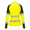 Sweatshirt zippé quart de zip haute visibilité femme Jaune/noir – Portwest T173