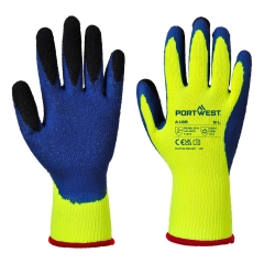 Gant thermique enduit latex bout des doigts renforcé Jaune/bleu – Portwest A185