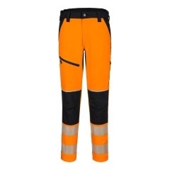 Pantalon stretch haute visibilité bandes réfléchissantes PW3 Orange/noir – Portwest T140