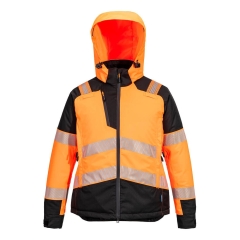 Parka haute visibilité femme grand froid imperméable PW3 Orange/noir – Portwest T162