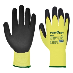 Gant anticoupure niveau D enduit PU haute visibilité Jaune/noir – Portwest A625