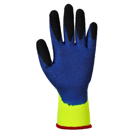 Gant thermique enduit latex bout des doigts renforcé Jaune/bleu – Portwest A185