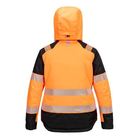 Parka haute visibilité femme grand froid imperméable PW3 Orange/noir – Portwest T162