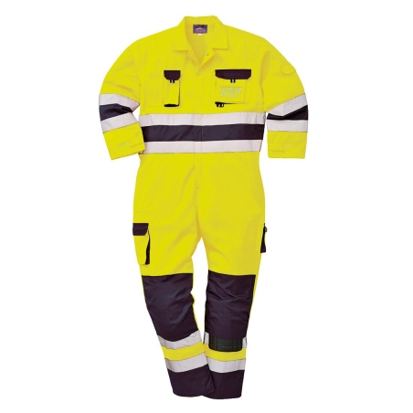 Combinaison haute visibilité classe 3 genouillères Jaune/marine – Portwest TX55