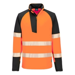 Sweatshirt haute visibilité zippé 1/4 classe 2 Orange/noir – Portwest T172