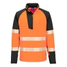 Sweatshirt haute visibilité zippé 1/4 classe 2 Orange/noir – Portwest T172