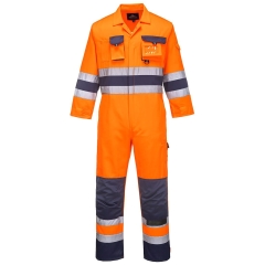 Combinaison haute visibilité classe 3 genouillères Orange/marine – Portwest TX55
