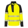 Sweatshirt haute visibilité zippé 1/4 classe 2 Jaune/noir – Portwest T172