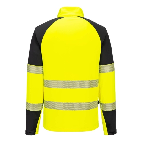 Sweatshirt haute visibilité zippé 1/4 classe 2 Jaune/noir – Portwest T172