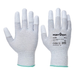 Gant antistatique bout de doigts enduit PU nylon carbone Gris – Portwest A198
