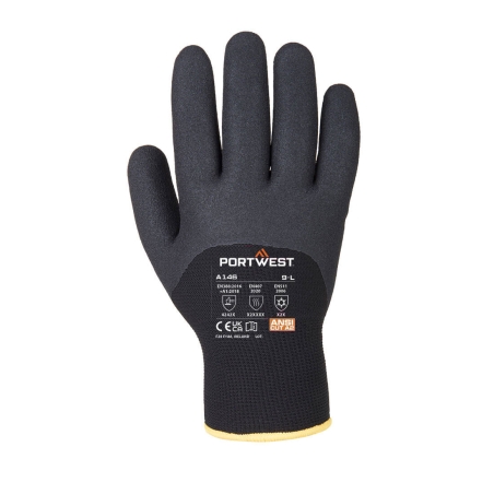 Gant hiver grand froid doublure double trempage nitrile Noir – Portwest A146