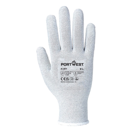 Gant antistatique polyester fibres de carbone ESD Gris – Portwest A197