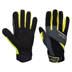 Gant anti-coupure niveau B paume cuir synthétique bande réfléchissante Noir/jaune – Portwest A774