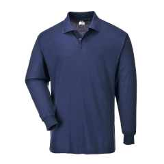 Polo manches longues col boutonné coton polyester Marine – Portwest B212