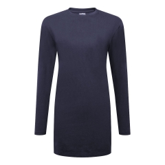 T-shirt femme coton coupe large manches longues Marine – Portwest B194