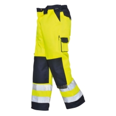 Pantalon haute visibilité multipoches genoux classe 2 Jaune/marine – Portwest TX51