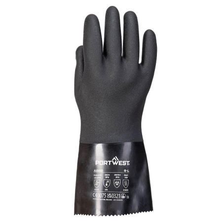 Gant chimie PVC ESD antistatique dextérité 5 Noir – Portwest A882
