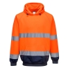 Sweat à capuche bicolore haute visibilité classe 3 Orange/marine – Portwest B316