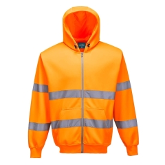 Sweat zippé à capuche haute visibilité classe 3 Orange – Portwest B305