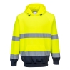 Sweat à capuche bicolore haute visibilité classe 3 Jaune/marine – Portwest B316
