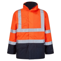 Parka haute visibilité multirisques imperméable ignifugée Orange/marine – Portwest S779