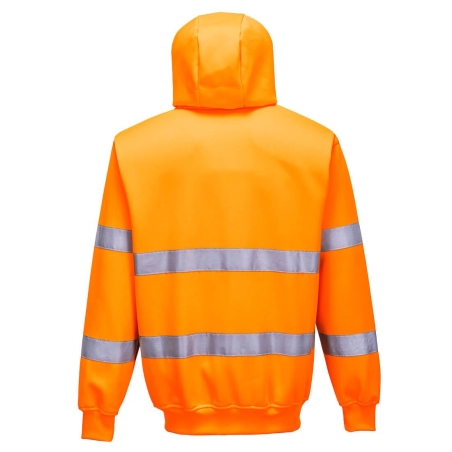 Sweat zippé à capuche haute visibilité classe 3 Orange – Portwest B305