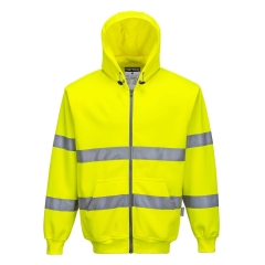Sweat zippé à capuche haute visibilité classe 3 Jaune – Portwest B305