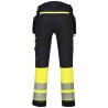 Pantalon poches flottantes haute visibilité classe 1 DX4 Jaune/noir – Portwest DX445