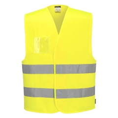 Gilet haute visibilité avec porte-badge double entrée classe 2 Jaune – Portwest C475