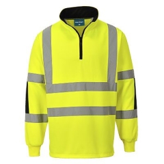 Sweatshirt rugby haute visibilité classe 3 avec empiècements genoux Jaune – Portwest B308