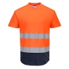 Tee-shirt de travail haute visibilité mesh bicolore Orange/marine – Portwest C395