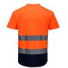 Tee-shirt de travail haute visibilité mesh bicolore Orange/marine – Portwest C395