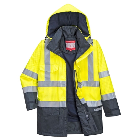 Parka haute visibilité multirisques imperméable ignifugée Jaune/marine – Portwest S779