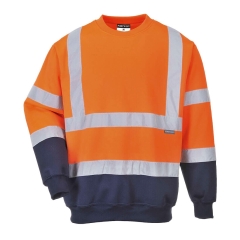 Sweatshirt bicolore haute visibilité classe 3 Orange/marine – Portwest B306