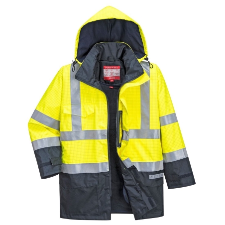 Parka haute visibilité multirisques imperméable ignifugée Jaune/marine – Portwest S779