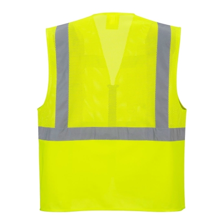 Gilet haute visibilité en maille respirante classe 1 Jaune – Portwest C496