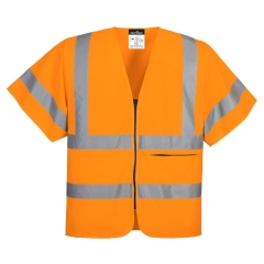 Gilet zippé demi-manches haute visibilité classe 2/3 Orange – Portwest C372