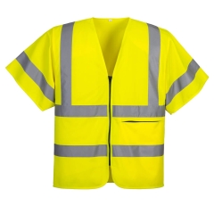 Gilet zippé demi-manches haute visibilité classe 2/3 Jaune – Portwest C372