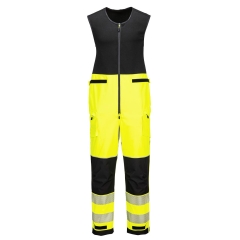 Salopette imperméable haute visibilité 3 couches classe 2 Jaune/noir – Portwest T150