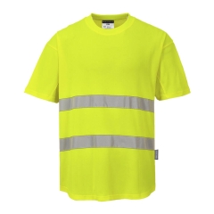T-shirt de travail aéré haute visibilité avec empiècements mesh Jaune – Portwest C394