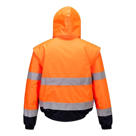 Blouson aviateur 2-en-1 haute visibilité classe 3 Orange – Portwest C468